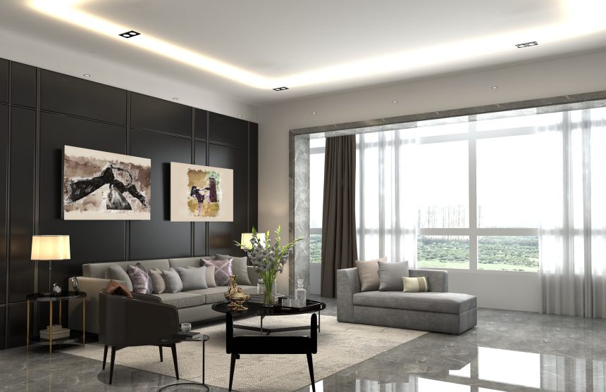 Salon moderne et lumineux d’un appartement dans le Var - Expertise Immobiliere